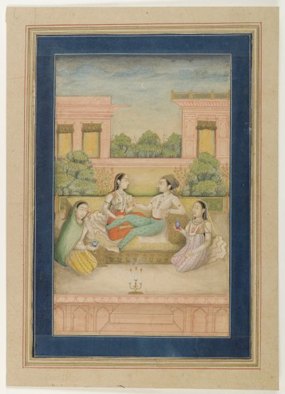 Een Prins en zijn Gemalin op een Terras, c.1800 door Indian School